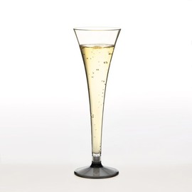 Pack of 10 0.1 L Polycarbonate Plastic Reusable 0.1 L Champagne Flute / Smoky Topaz Base