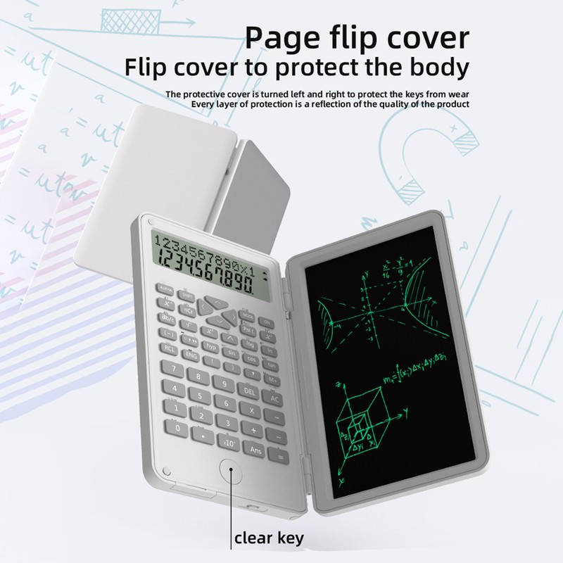 Scientific Calculator with Erasable Writing Board 240 Functions 2 Line