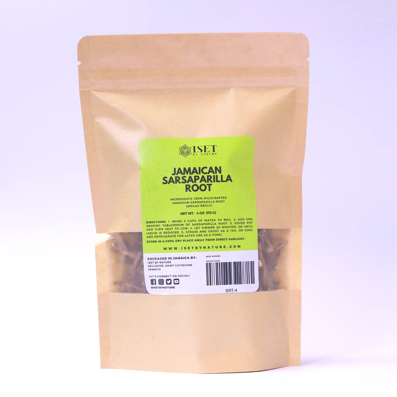 Jamaican Sarsaparilla Root, Wildcrafted Whole Roots, Cut and Sifted (4,