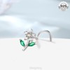 MeIighting 20G Sterling Silver 925 Flower Nose Stud S-Shaped Nose