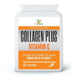 CoreVital Balance Marine Collagen Plus Vitamin C, 1200mg Hydrolysed Collagen with Vitamin C, 60 Capsules, Skin Health Support