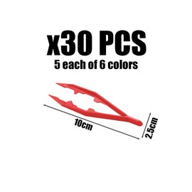 TYFGRT Pack of 30 Colourful Plastic Clips, Plastic Tweezers, Kids Tweezers, Toy Accessories Tools, Kids DIY Tools