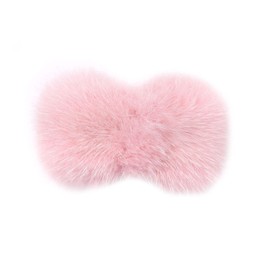 surell Mink Fur Bow Tie Clip - Unique Mink Fur Hair Clip for All Hair Types - Fur Fashion Hair Accessory - Pink