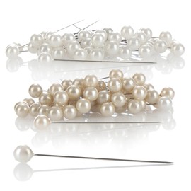com-four® 110 x Pearl Head Decorative Needles - Decorative Needles with Pearl Head - Craft Pins for Flower Arrangements and Much More - Lapel Pin (Pack of 110 - Decorative Needles)