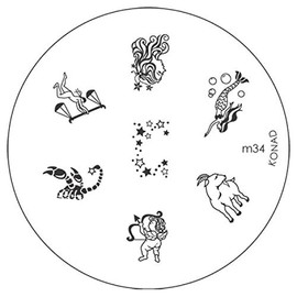 Konad Stamping Stencil M34 Star Sign Libra Jungfrau CUTE NAILS