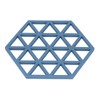 5pcs Table Mats Geometric Hex Shape Hollow Silicone Blue Insulation