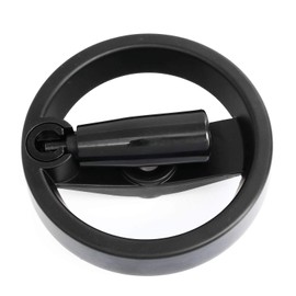 heyous Rueda de mano plegable con mango giratorio plegable para fresadora, color negro