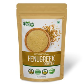 Organic Fenugreek Powder Also Known As Methi Seed Powder, Trigonella Foenum-Graecum | USDA Certified | Vegan | Preservative Free | Product of India - 453g Resealable Pack