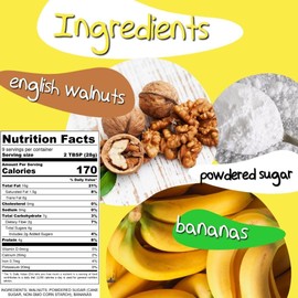 Crazy Go Nuts Walnut Butter Banana - Walnut Spread, Keto, Vegan, Low Carb, Gluten Free, Superfood-Natural, Non-GMO, ALA, Omega 3 Fatty Acids, Good Fats and Antioxidants - 9 Oz