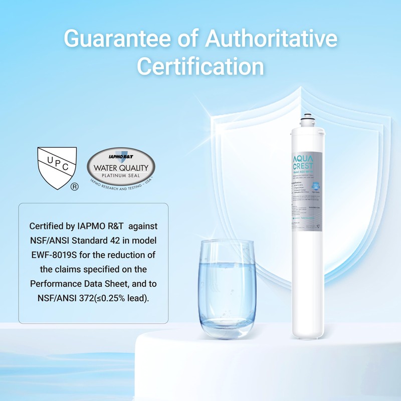 AQUA CREST I2000 Under Sink Water Filter, 26K Gallons, Replacement