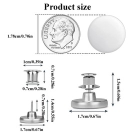 12 Sets of Jeans Button Pins Seamless Button Adjusters for Tightening Loose Jeans Reusable and Adjustable Additional Buttons for The Waistband (12)