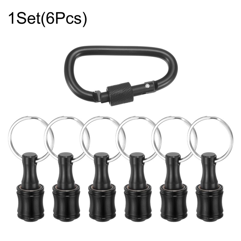 sourcing map 6PCS Keychain Aluminum Alloy Screwdriver Bits Holder Extension