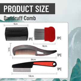 Cosmeria Scale Comb 4-piece Set, Scalp Comb for Flake Removal, Comb for Clean Scalp, Suitable for Women, Men and Children