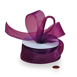 Plum Shimmer Sheer Organza Ribbon 1 1/2" X 25 Yards