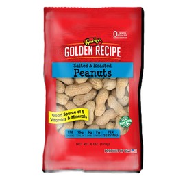 Gurley's Jumbo Salted & Roasted In Shell Peanuts, Non GMO Healthy High Protein Snacks, Salty Peanut Snack Sized Bags, 6 oz Bag Bulk In-Shell Party Peanuts (Pack of 12)