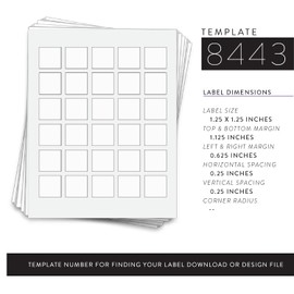 300 Waterproof Labels for 30 ml Bottles, 1.25 x 1.25 in. | Square, Waterproof White Vinyl for Inkjet Printers
