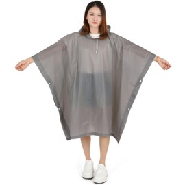 EnjoIt G5053 Disposable Raincoat, Rain Poncho, Environmentally Friendly, EVA Material, Work or School, Unisex, One Size, Lightweight, Durable, Rainy Season Protection, Bicycle, Biking, Fishing