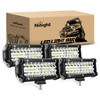 Nilight LED Pods 4PCS 6.5 Inch 120W Light Bar Triple