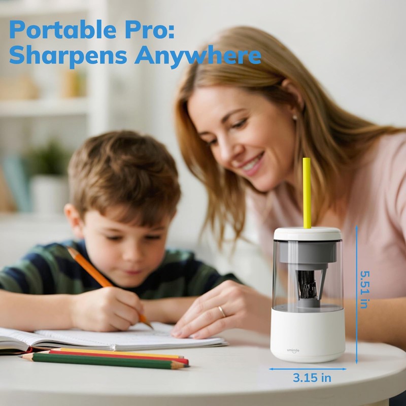 Umimile Fully Automatic Pencil Sharpener - Hands-Free Electric Pencil Sharpener