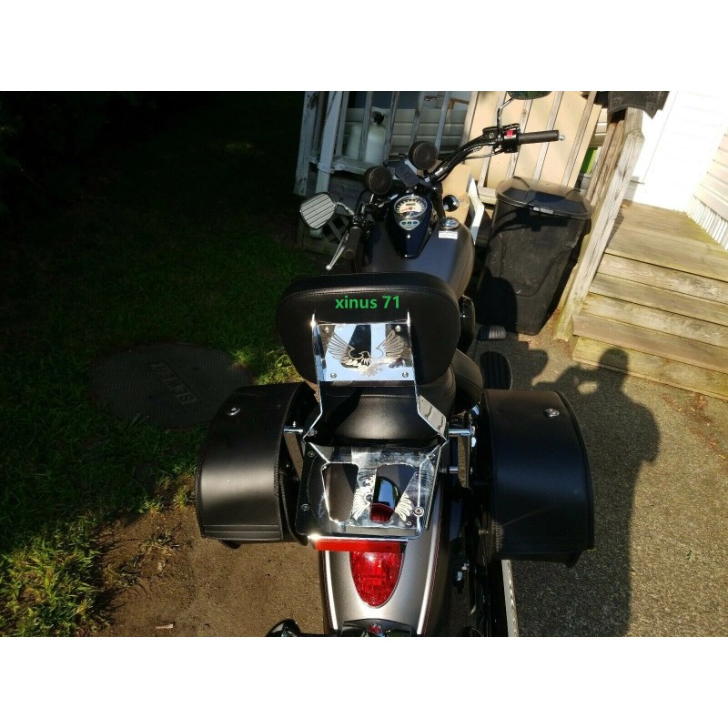 JMei Sissy Bar Backrest with Luggage Rack For Kawasaki Vulcan