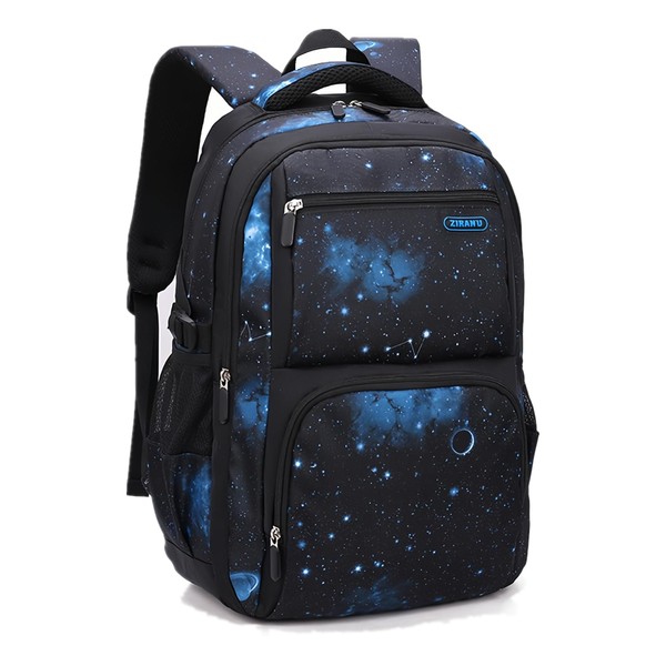 Galaxy-Print School-Bag Backpack for Boys Middle-School Elementary Bookbag