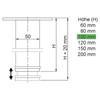 Set of 4 Jim Bed Feet Real Stainless Steel Diameter