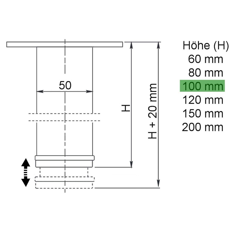Set of 4 Jim Bed Feet Real Stainless Steel Diameter