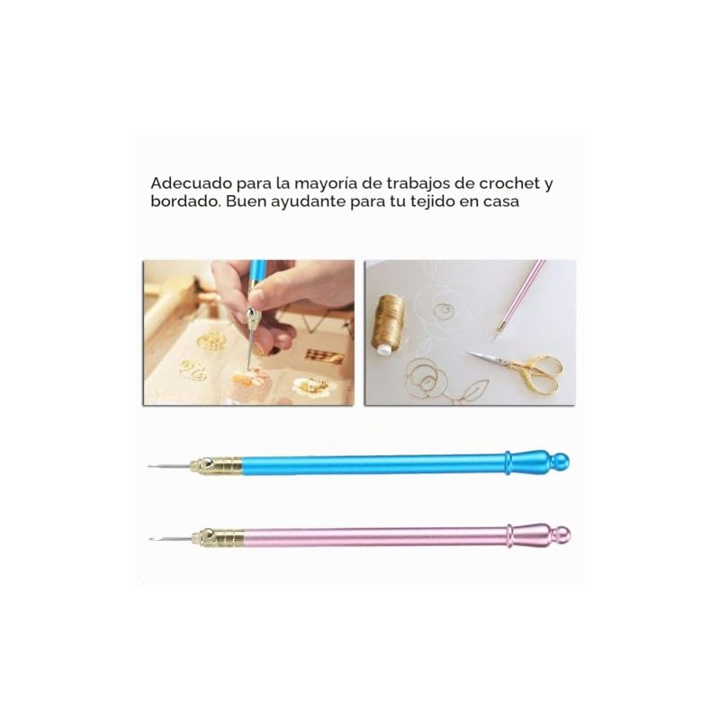Agujas Tambour para Bordar Set de 6 con Mango Acero