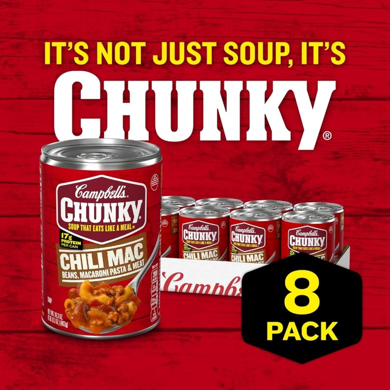 Campbell's Chunky Soup Chili Mac 16.3 Oz Can Case of