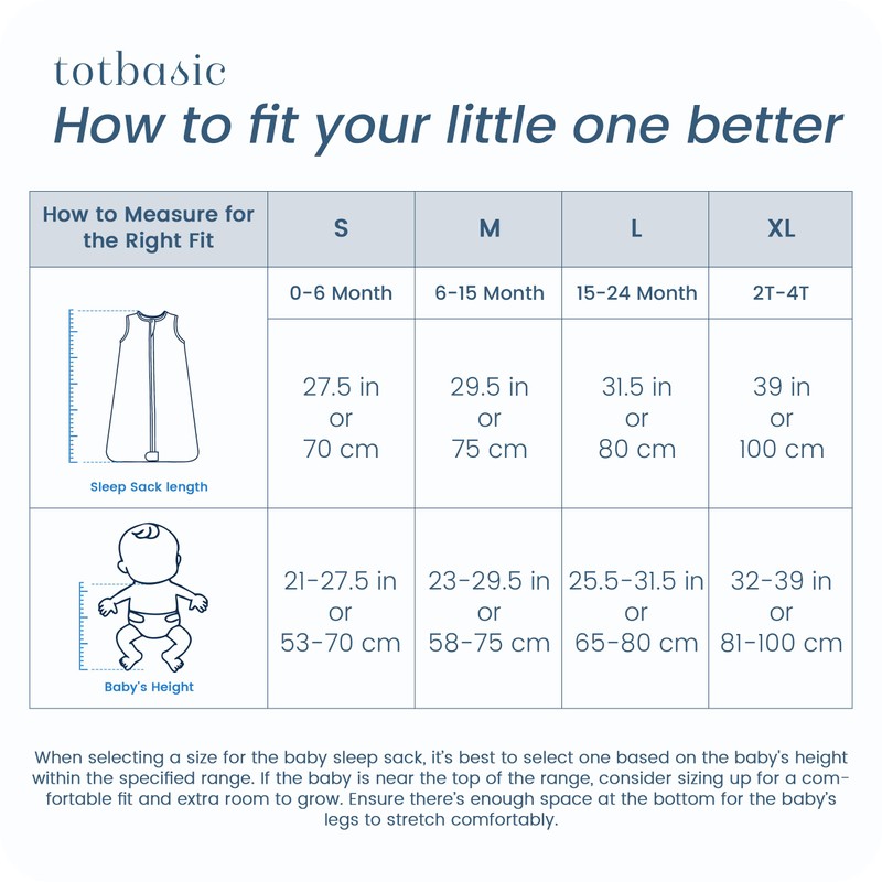 TOTBASIC Baby Sleep Sack 2-Pack, Light & Soft Unisex-Baby Wearable