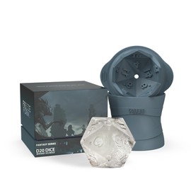 D20 Dice Shaped DND Fantasy Whisky Ice Cube Mold - Roll for Refreshment, Level Up Your Drinks with this Perfect Present for TTRPG Fans, Gamers, Geeks and Nerds