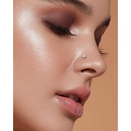 COCHARM Cute 925 Sterling Silver Nose Stud 20g Star Nose Ring Stud L Shape 925 Silver Tiny Nose Piercing Stud L Bend, Silver Stud Nose Rings for Women Men