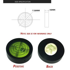 Metal horizontal bubble universal high-precision small level bubble level, round bubble level, correction 30 * 8mm(Nonmagnetic)