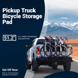 STUNLUX Truck Tailgate Pad for Mountain Bikes - Holds 5 Bicycles, Heavy-Duty Protective Cover with Tool Pockets & Anti-Slip Padding, Compatible with Full-Size Pickup Trucks