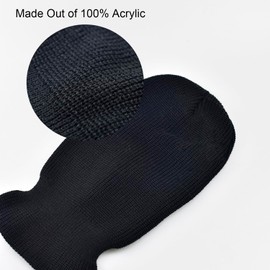 ISCRIO 3 Hole Winter Mask, Full Face Cover Ski Mask, Thermal Winter Warm Knit Beanie Balaclava for Men, Black, One Size