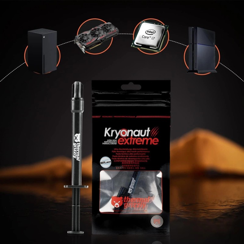 Thermal Grizzly Kryonaut Extreme Thermal Paste, 2g Combo Excellent Performance
