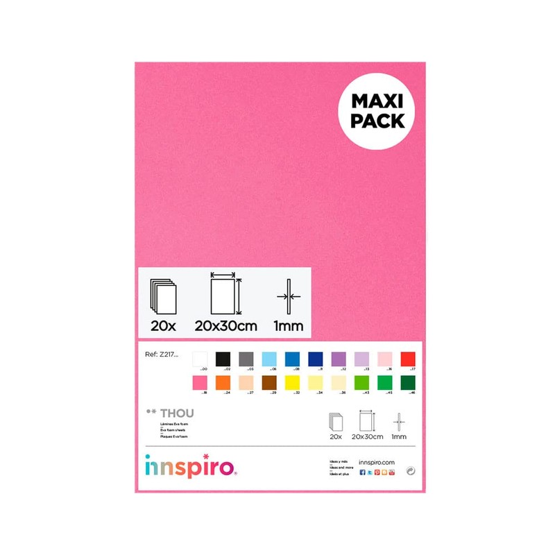 INNSPIRO Gomma EVA rosa chiaro lamelle 20 x 30 cm