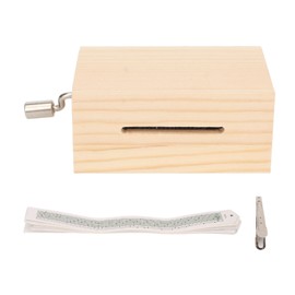 Music Box 15 Note Hand Crank Compact Retro Style Attractive Decorative Pine Wood Metal Musical Box Gift