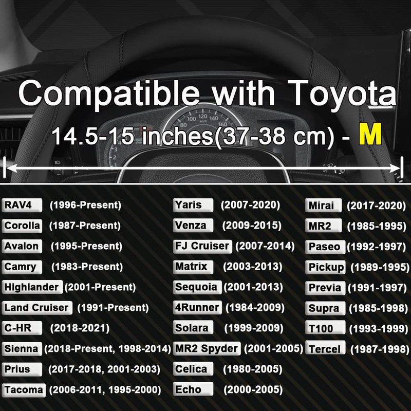 West Llama Customized Auto Car Steering Wheel Cover for Toyota
