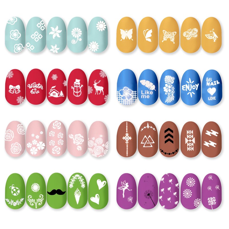 Nail Art Stamping Kit 8 Pezzi Nail Art Stamping Piatti