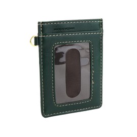 Emono Pass Case, Men's, Women's, Commuter Pass Case, Double-sided, Card Case, IC Card, Thin, Lightweight, Lightweight, Long Selling, Natural, Work or School Commute, Single Pass, green