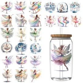 XRTHGS 24 Sheets UV DTF Cup Wraps for 16 OZ,The Elf Style UV DTF Cup Wrap Transfer Stickers DIY Crafts Can be Widely Used on Glass Can and Wooden Crafts