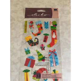 STICKO EK SUCCESS STICKERS CHRISTMAS SOCKS PRESENTS HATS 13PCS
