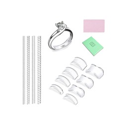 LUYING Ring Size Adjustment, Set of 12, Ring Adjuster, Easy to Put On and Take Off, Rotation, Prevention, Protection and Inconspicuous Design, Unisex, For Loose Ring, Size Adjustment (White)