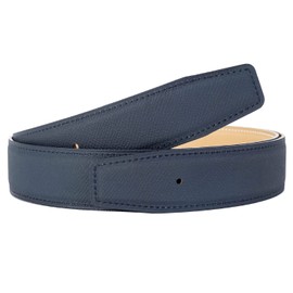 Titiroa Replacement Belt Cowhide Genuine Leather Reversible Belt Strap For Women/Men Width 32MM Length 105CM Royal Blue/Apricot