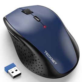 TECKNET Kabellose Maus, 4800 DPI 2.4G Funkmaus mit USB Empfänger, 30 Monate Batterielaufzeit, Optical Tracking, Wireless Maus mit 6 Tasten für PC Laptop Windows Mac MacBook Linux