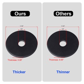 Sysarua 100pcs Fender Washers 1/4-in I.D. x 1-1/4-in O.D., Black Oxide, 18-8 (304) Stainless Steel Flat Washer
