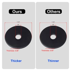 Sysarua 100pcs Fender Washers 1/4-in I.D. x 1-1/4-in O.D., Black Oxide, 18-8 (304) Stainless Steel Flat Washer