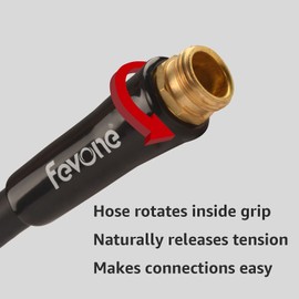 Fevone Garden Leader Hose 3 ft Lead-in Short Hose, 5/8 Heavy Duty Water Hose, Garden hose Extender / Hose Reel Connector, Male to Female 3/4 Solid Brass Fittings