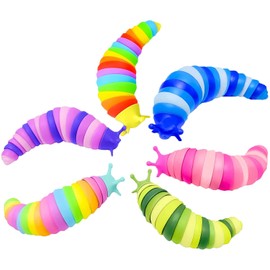 Kabvy - Paquete de 6 juguetes sensoriales para ansiedad, oruga, juguetes sensoriales para autismo, TDAH, ansiedad y alivio del estrés, regalos, recuerdos de fiesta y premios en el aula para niños pequeños y niñas